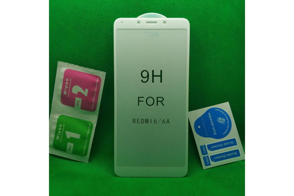 Захисне скло (full glue) для Xiaomi Redmi 6 / 6А Біле